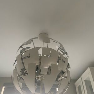 Silver & White Pendant Lamp 🌿